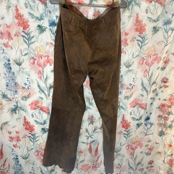 Vintage Brown Suede Pants with Front Zipper - Picture 5 of 9